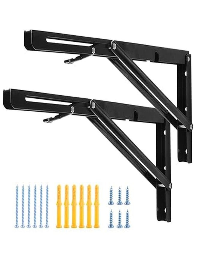 Hovico Foldable Stretch Shelf Rack Wall Mount Kitchen Microwave Oven Stand Brackets,DIY Wall Mounted Folding Table Hinge,Space Saving for Bench Table with Screws (40 CM) - Image 1
